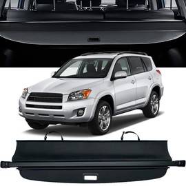 Cargo Cover for Toyota RAV4 2008-2012, Upgraded Waterproof Retractable Trunk Cover Security Shield Shade for Toyota, UV Resistant Rear Trunk Cover with Aluminum Alloy & PVC Material