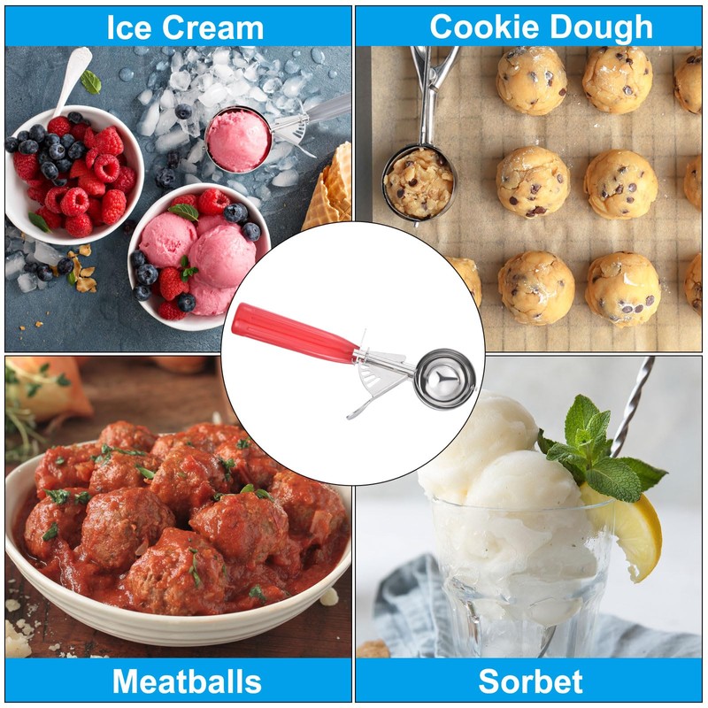 PATIKIL Ice Cream Spoon with Trigger 1.3oz Stainless Steel Scoop