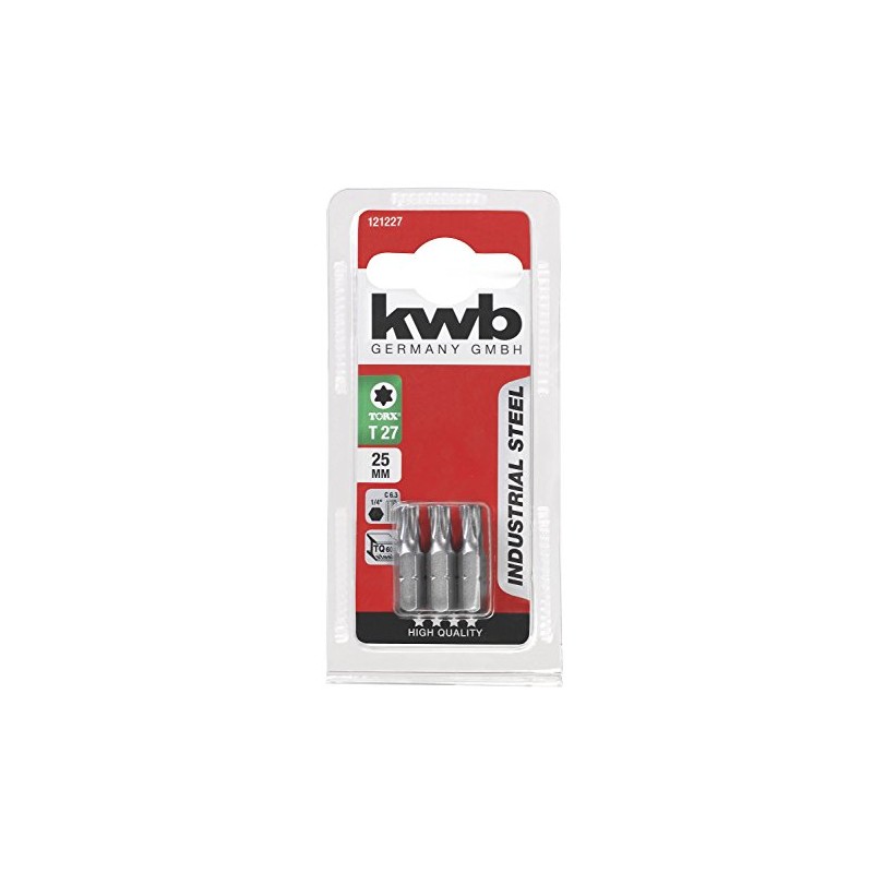kwb 3 x 25mm TORX 27 Industrial Steel Bits Set
