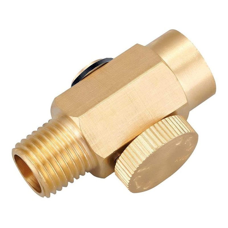 Shiwaki Brass In-Line Air Flow Regulator Valve 1/4" NPT Male