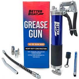 Better Boat Better Boat Manual Grease Gun Kit, 14 Oz Cartridge, Pistol Grip, Marine Wheel Bearing and Automotive Use