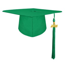 gradois Unisex Adult Matte Graduation Cap with 2025 Tassel Year Charm for High School & Bachelor Master Emerald Green