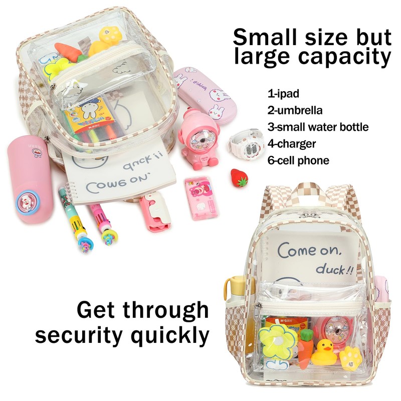 CAMTOP Clear Backpack for Stadium Events Approved 12x6x12 Small Clear
