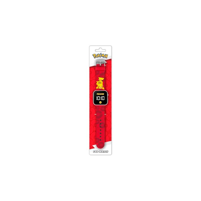 Accutime Pokémon Pikachu LED Red Strap Kids Watch POK4405