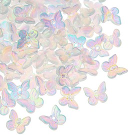 LiQunSweet 100 Pcs Butterfly Charm 11mm Crystal Glass Animal Charms for Women Girls Jewellery Making DIY Crafts Accessories