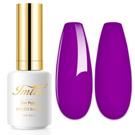 Imtiti Neon Gel Nail Polish, 0.5 Fl Oz Neon Purple Gel Polish Soak Off LED U V Nail Gel Polish Spring Summer Gel Nail Polish DIY Nail Art Starter Manicure Salon Gel Nail Kit for Women Girls
