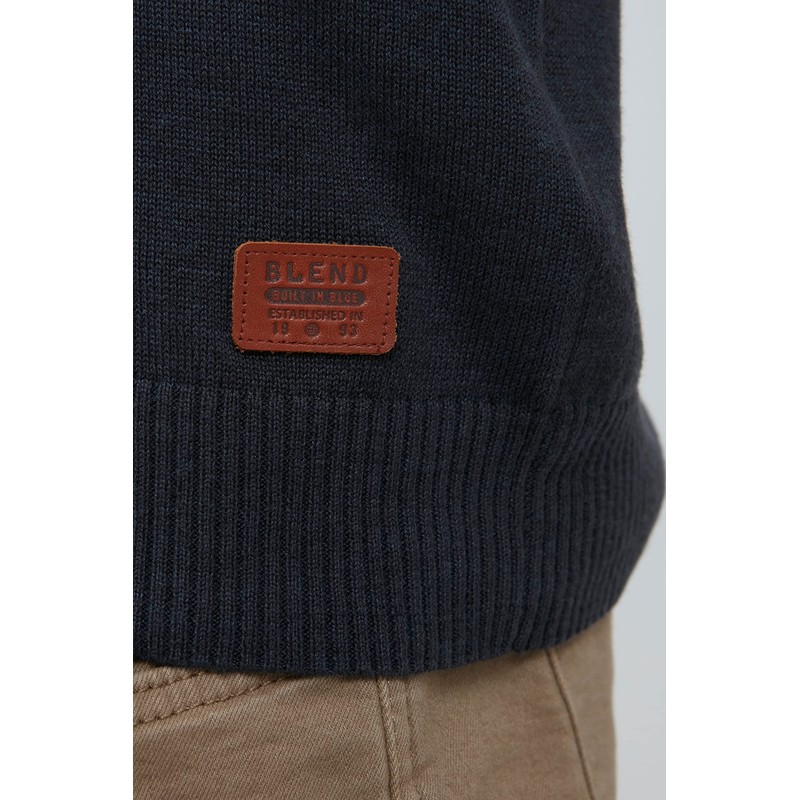 Blend Lennard Men's Fine Knit Cardigan with V-Neck and Button