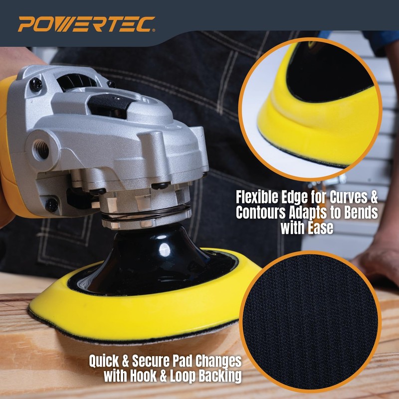 POWERTEC Almohadilla de respaldo de gancho y bucle de 5