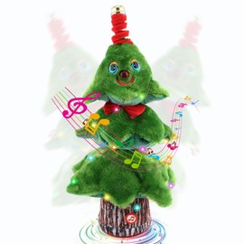 Nircho Singing Dancing Christmas Tree with Light Up, 14.5'' Record Learning to Talk Christmas Tree Plush, Wriggle Singing Xmas Musical Doll, Christmas Plush Doll Toy Gift for Kids