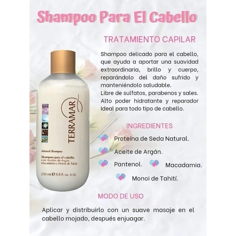 Shampoo Extracto Argan Y Acondicionador De Seda Set Terramar
