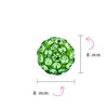 Light Lime Green Pave Crystal Disco Ball Stud Earrings for