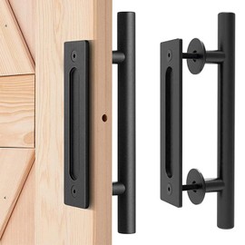 Barn Door Handle, Sliding Door Pull Handle, Black Door Handle, Sliding Door Handle, Kitchen Handles, Sliding Door Handle, High Performance Barn Door Handle, for a Wooden Door, Cabinet Door (24 cm,