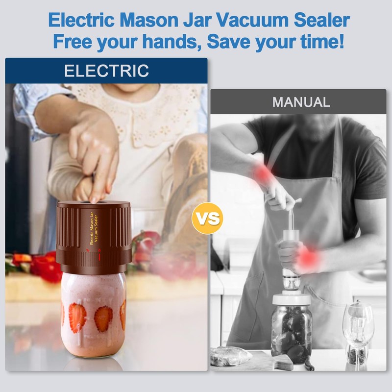 LOVE MOMENT Electric Mason Jar Vacuum Sealer Kit for Wide