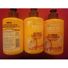Garnier 3 PACK GARNIER LISO COCO  LEAVE IN CONDITIONER  /PARA CABELLO SECO REBELDE