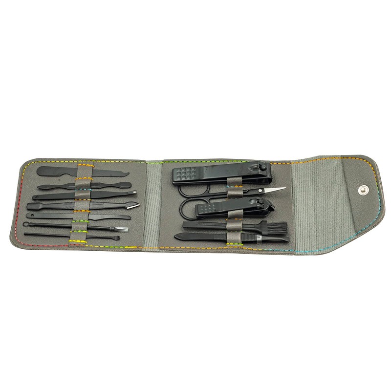 Nail Clipper Set, 12PCS Manicure Set Fingernail Clippers Kit Black