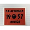 1957 California License Plate Registration Sticker, YOM, CA DMV show