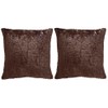 SAFAVIEH Kiki Dark Truffle Throw Pillows (Set of 2), 20"