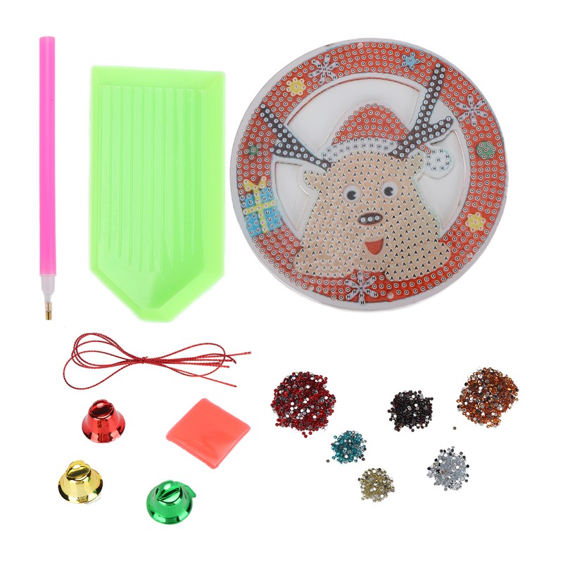 Rhinestone Painting Christmas Cute Elk Pendant DIY Relaxing Ornaments for