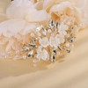 Teyglen Gold Rhinestone Flower Wedding Hair Comb Bridal Crystal Pearl
