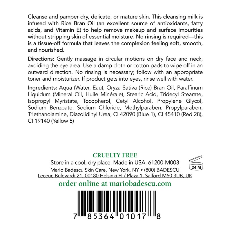 Mario Badescu Cleansing Milk with Carnation, Rice Oil & Vitamin