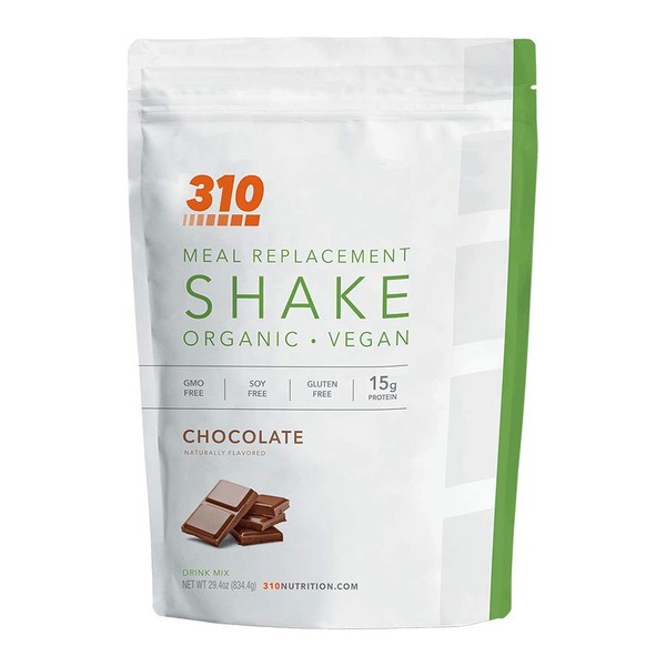 310 Nutrition - Vegan Organic Plant Powder and Meal Replacement Shake - Gluten, Dairy, and Soy Free - Keto and Paleo Friendly - 0 Grams of Sugar - Chocolate - 28 Servings