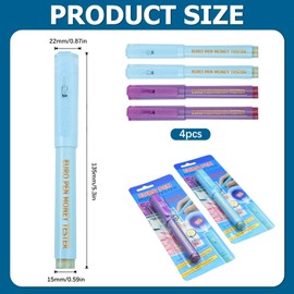 Pack of 4 Money Checker Pen, Money Detector Pen with UV Lamp, Money Checker Pen, Fake Banknotes for Euro, Pound, Dollar, etc