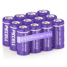PKCELL ER14335 2/3AA Batteries 3.6V 1650mah Primary Lithium Battery 12-Pack