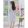 New 3-15Y Girls White Lace Dress Flutter Sleeve Vintage Boho