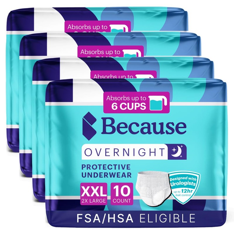 Because Overnight Absorbency Pull Ups - Adult Disposable Incontinence Underwear,