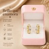 Aretes Arracadas Huggie Baño De Oro 14k Para Mujer Circonita