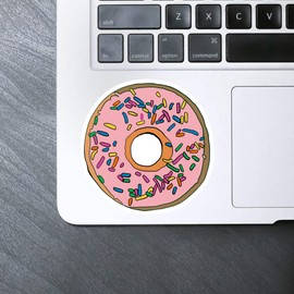 Medium 100mm 'Sprinkle Doughnut' Permanent Sticker Decal for Cars/Windows/Bins/Walls etc (DW00039874)