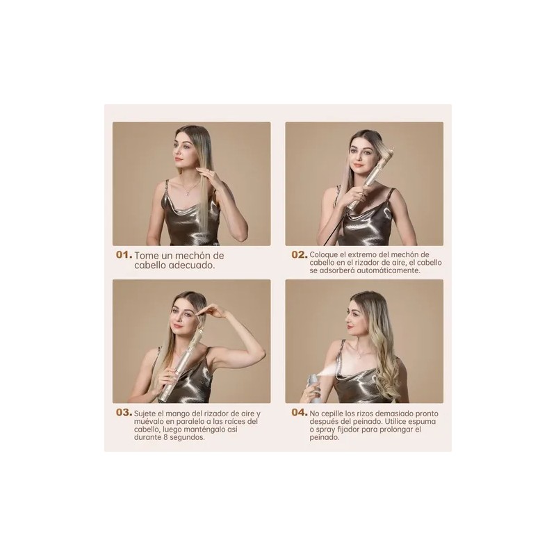 Profesional 9 En 1 Cepillo Secadora De Cabello Multifunción
