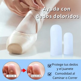 5 par Silicón Protector Para Dedo De Pie Callos Y Ampollas Para Alivia Dolor de Uñas Encarnadas, Callos y Ampollas, Transpirables, Reutilizables, Ajustables(4 Pares Mediano y 1Par Largo)