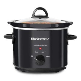 Elite Gourmet 3 Quart Slow Cooker with Low High Settings Cool Touch Handles