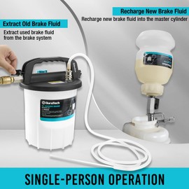 DURATECH 3L Pneumatic Brake Bleeder Vacuum Pump Kit, One Person Brake Bleeder Kit with Work Gloves and 23-Piece Adapters, Brake Flush Kit/Clutch Bleeder Kit for Cars, Motorcycles, SUVs, Light Trucks