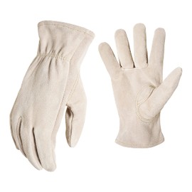 AWP Suede Leather Cowhide Work Gloves for Men and Women, Made with Genuine Cowhide Leather, Large