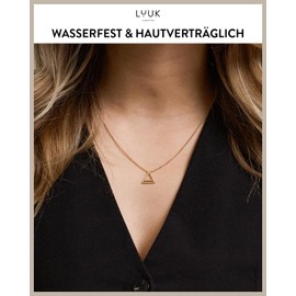 LUUK LIFESTYLE Modern Stainless Steel Necklace with Pendant, 50 cm Adjustable Length, Jewellery Gift for Best Friend, Silver, Stainless Steel