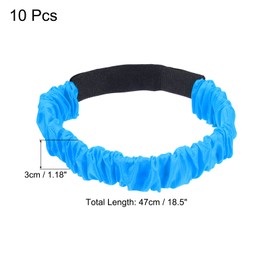 PATIKIL 3 Legged Race Bands, 10 Pack Elastic Tie for Outdoor Birthday Party Field Day Carnival Relay Game, Blue