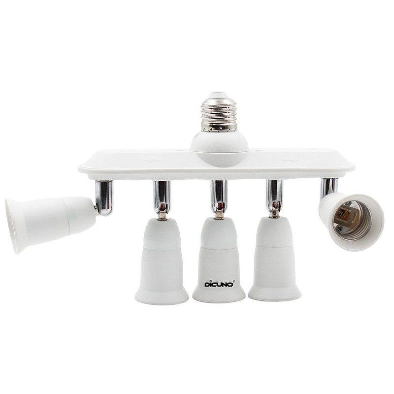 DiCUNO Light Socket Splitter 5 Way Adapter, 5 in 1