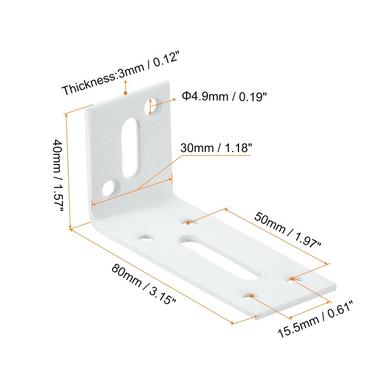 sourcing map Adjustable L Corner Braces, 2Pcs 80 x 40