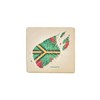 Wooden Fridge Magnet - Vanuatu Island with Green and Yellow