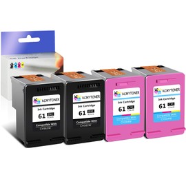 KCMYTONER 61XL Remanufactured Ink Cartridge Replacement for HP 61 XL Compatible with Envy 4500 5335 OfficeJet 2624 4634 DeskJet 1015 2050 Printer (2 Black, 2 Tri-Color)