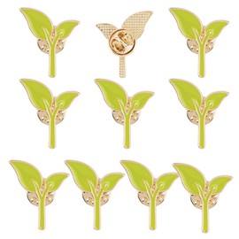 KINCHYGO, 10 Pack Bean Sprout Enamel Brooch Pin Green Plant Laple Pins for Women Man Shirt Dress Coat Decoration Party
