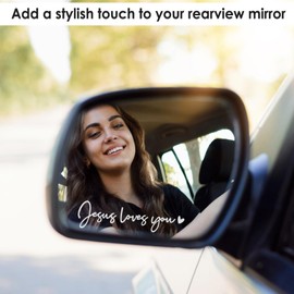 HJZHII 3x "Jesus Love You" Car Rear View Mirror Stickers, Rearview Mirror Decal Car Window Decals Affirmation Reminder Sticker Laptop Bumper Sticker for Him Women Water Bottle Laptop Accessories Gifts