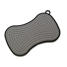 Kochblume Scrubby | Reinigungsschwamm aus Silikon | Premium-Silikon & BPA frei| Hitzebeständig | Spülmaschinenfest | Für leichte und hartnäckige Verschmutzung | Farbe: anthrazit/grau