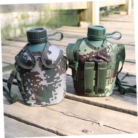 KOMBIUDA 1set Aluminum Alloy Canteen Water Bottle for Camping Hiking Outdoor Survival and Leak Construction for Adventures and Travel