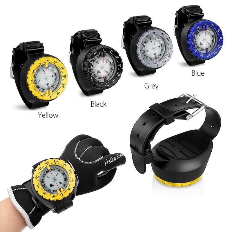 Scuba Compass, Professional Waterproof 5ATM Dive Wrist Compass with TPU