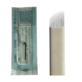 30pcs White Microblading Blades 18pins Nano .15mm Professional Microblade for Precise and Natural Hair Strokes Agujas Microblading #18 (White 18 Slope-0.15mm)