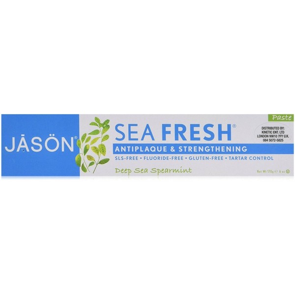 Jason Sea Fresh Antiplaque & Strengthening Toothpaste, Deep Sea Spearmint 6 oz (Pack of 3)