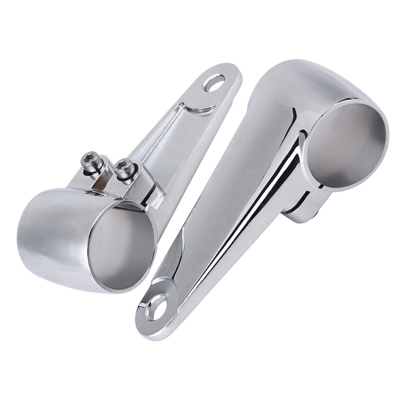 Chrome Motorcycle Headlight Side Mounting Front Fork Bracket for 35mm‑41mm